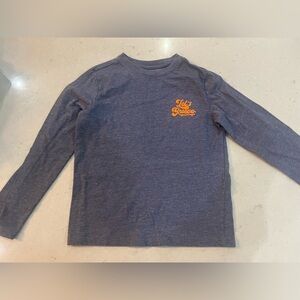 Cat & Jack Navy Long-Sleeve Tee with Orange Script